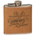 6 Oz. Faux Leather Stainless Steel Flask